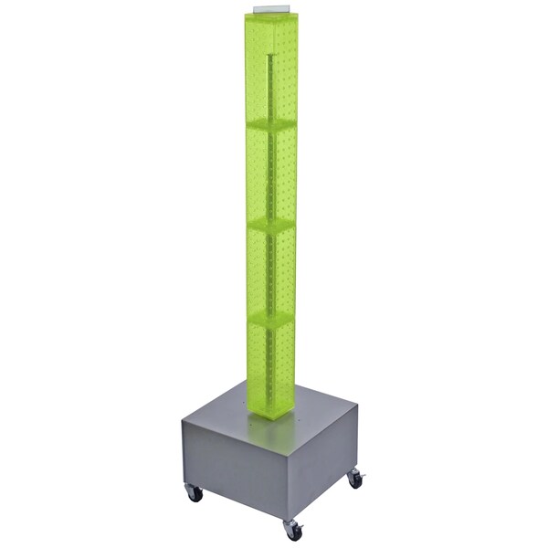 Four-Sided Pegboard Floor Revolving Display Panel Size: 4"W x 48"H